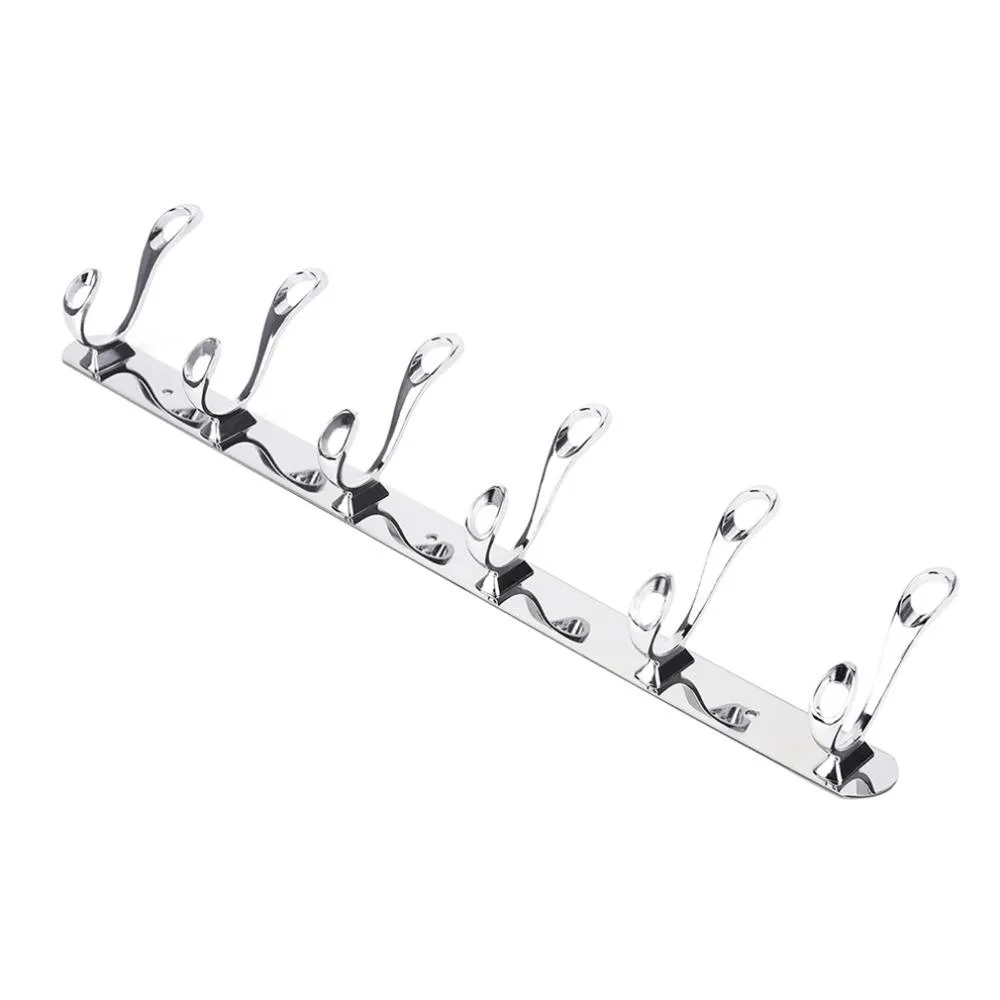 6 Wall Mounted  Holder Rack Hooks Hangers