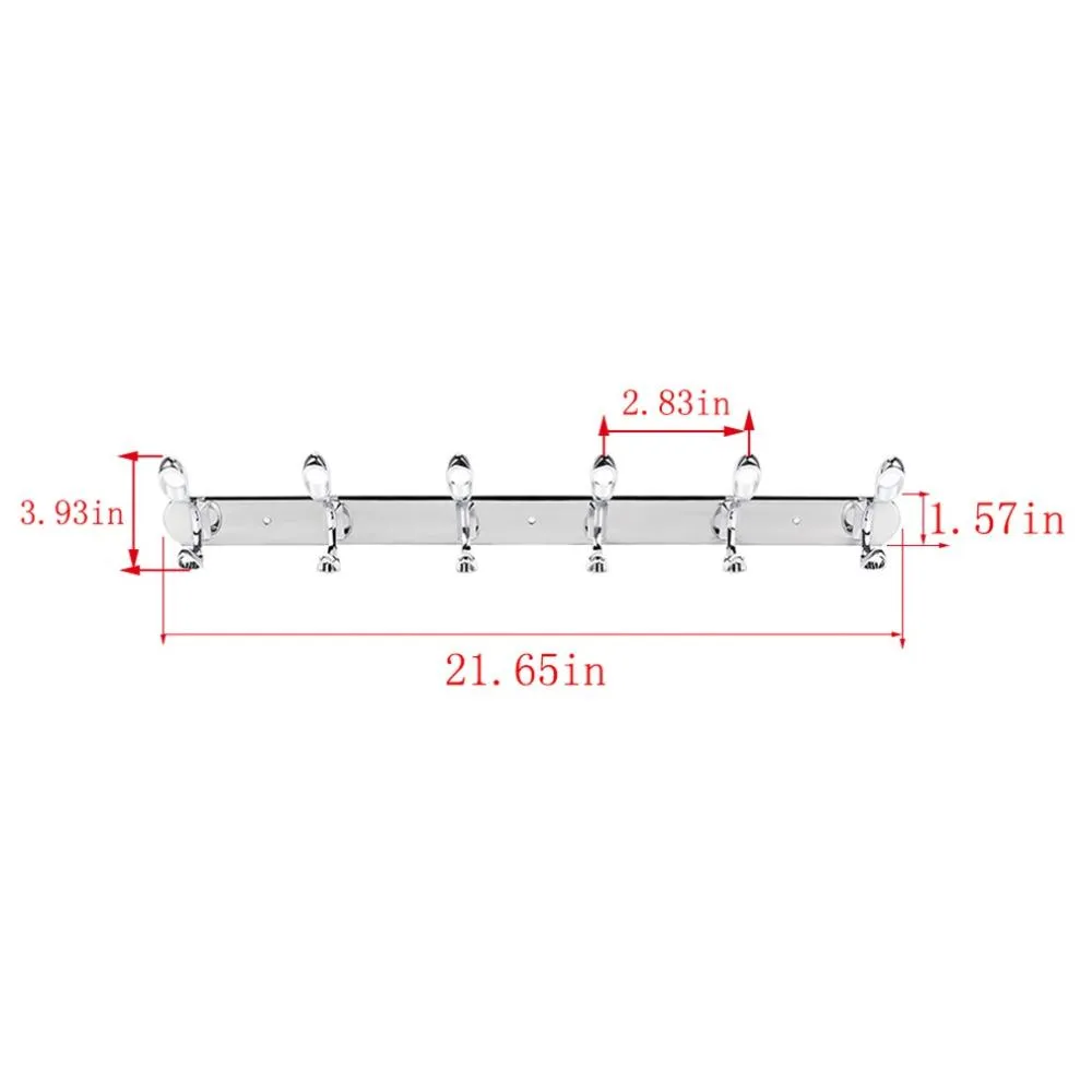 6 Wall Mounted  Holder Rack Hooks Hangers