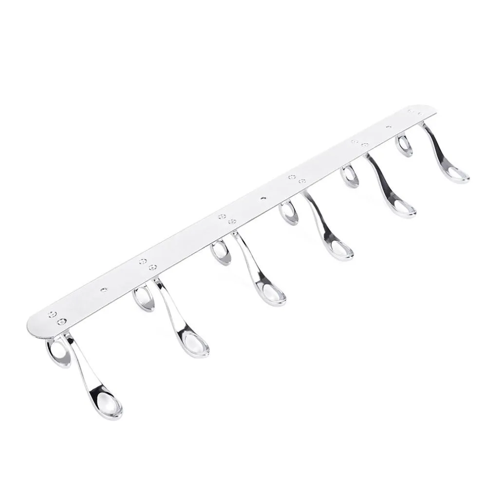 6 Wall Mounted  Holder Rack Hooks Hangers