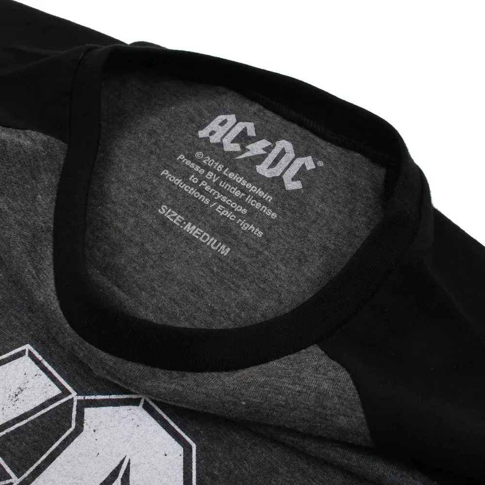 AC/DC Mens Logo 3/4 Sleeve T-Shirt