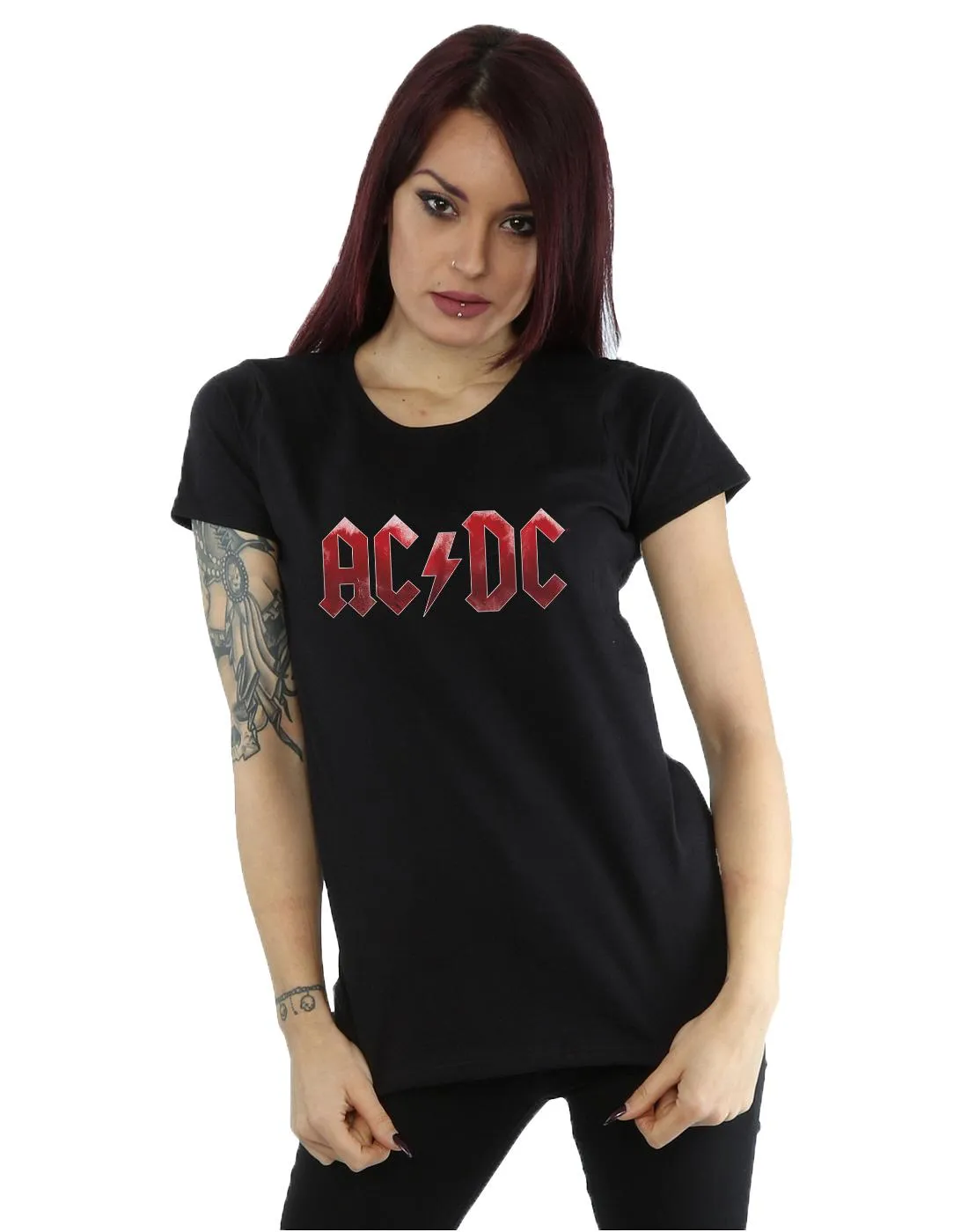 AC/DC Womens/Ladies Red Ice Logo Cotton T-Shirt