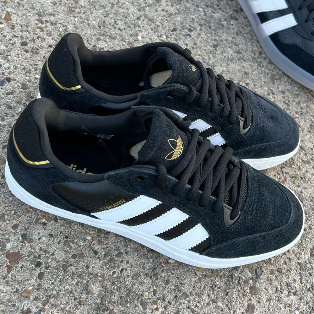 Adidas Tyshawn Low Black White Gold Suede Shoes