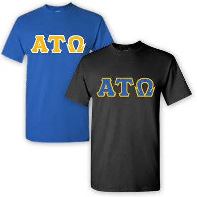 Alpha Tau Omega Lettered T-Shirt, 2-Pack Bundle Deal - TWILL