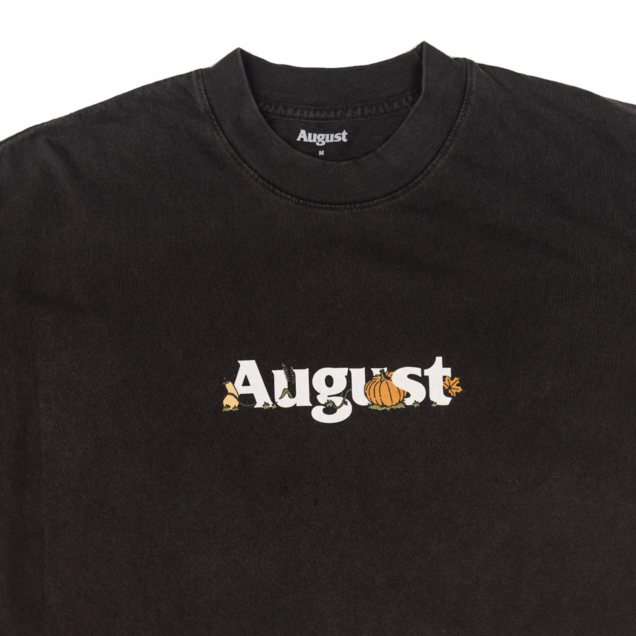August "Fall Gourds" 6.5oz Garment Dyed T-Shirt (Vintage Black)