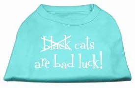 Black Cats are Bad Luck Screen Print Shirt Aqua M (12)