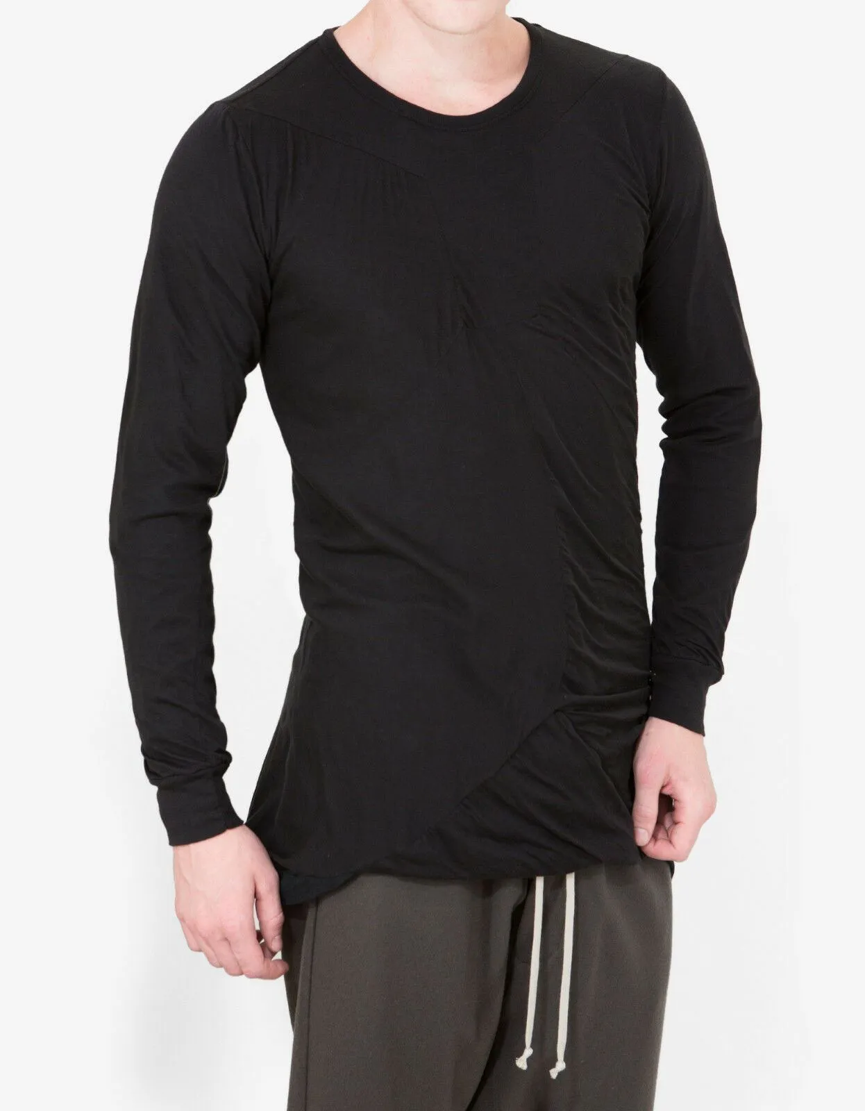 Black Long Sleeved Bonded T Shirt