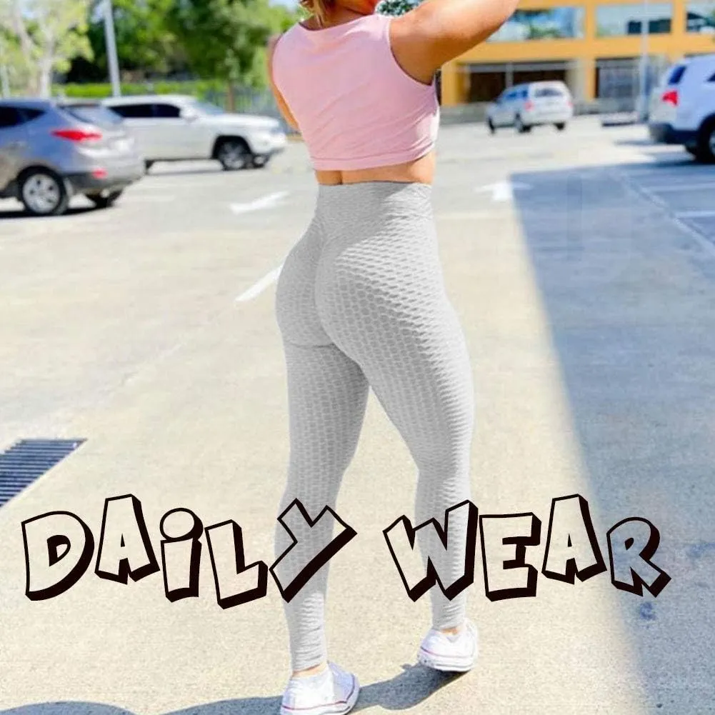 Booty Leggings for Women Textured Scrunch Butt Lift Yoga Pants Slimming Workout High Waisted Anti Cellulite Tights