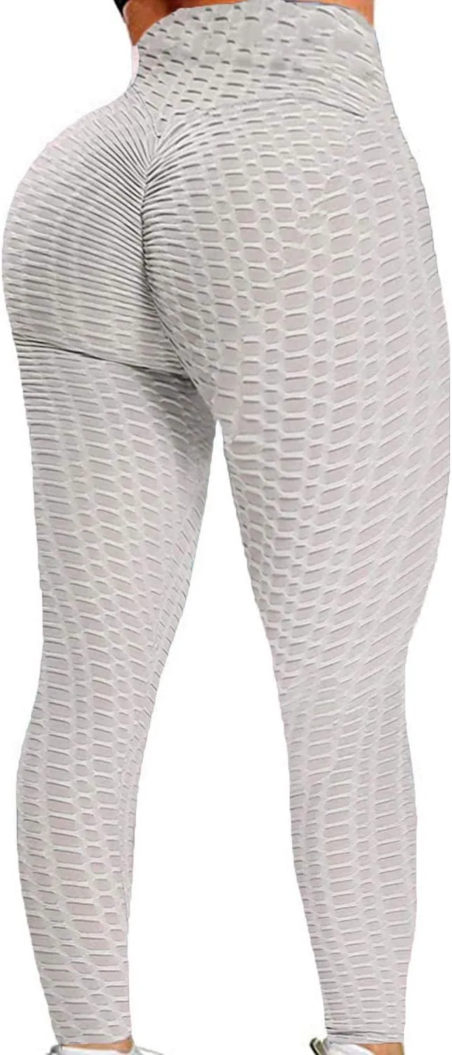 Booty Leggings for Women Textured Scrunch Butt Lift Yoga Pants Slimming Workout High Waisted Anti Cellulite Tights
