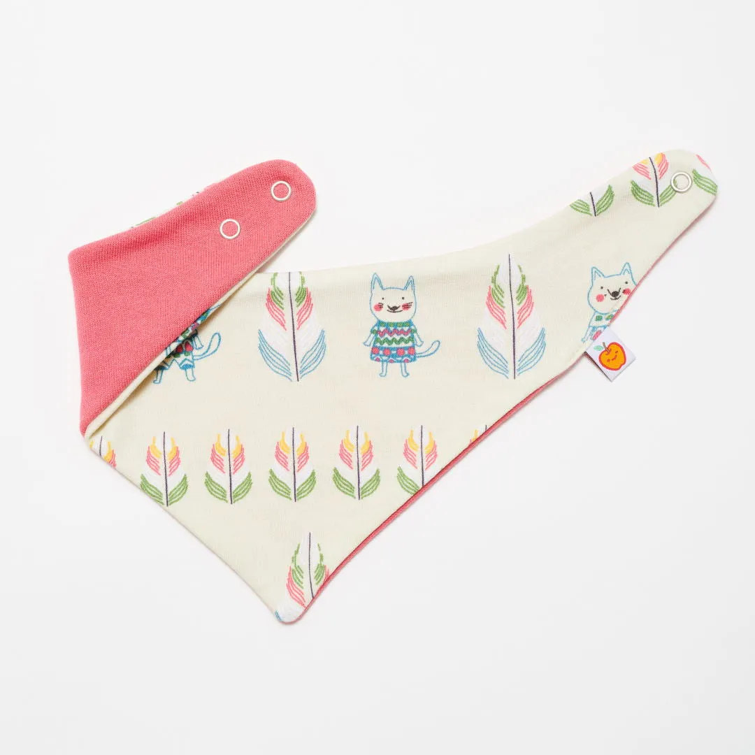 Dribble bib "Indian Cats/Sweat Rapture Rose"
