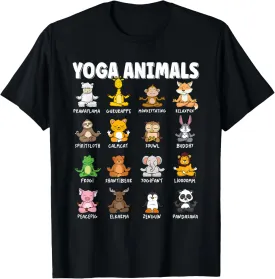 Funny Cute Animals in different Yoga Positions | Yoga Animal T-Shirt