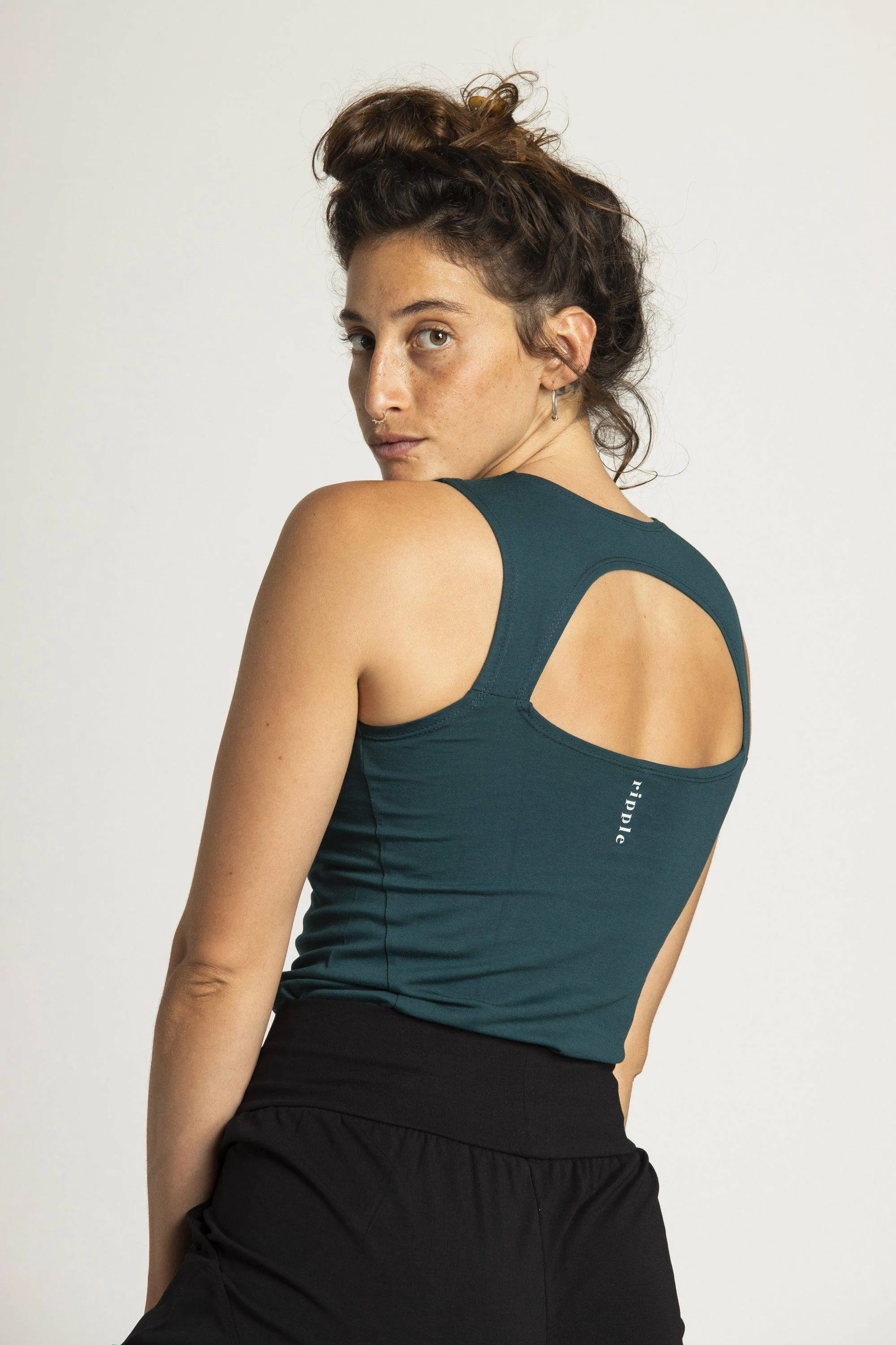 I'mPerfect Organic Cotton Half Moon Open Back Tank Top 25%off