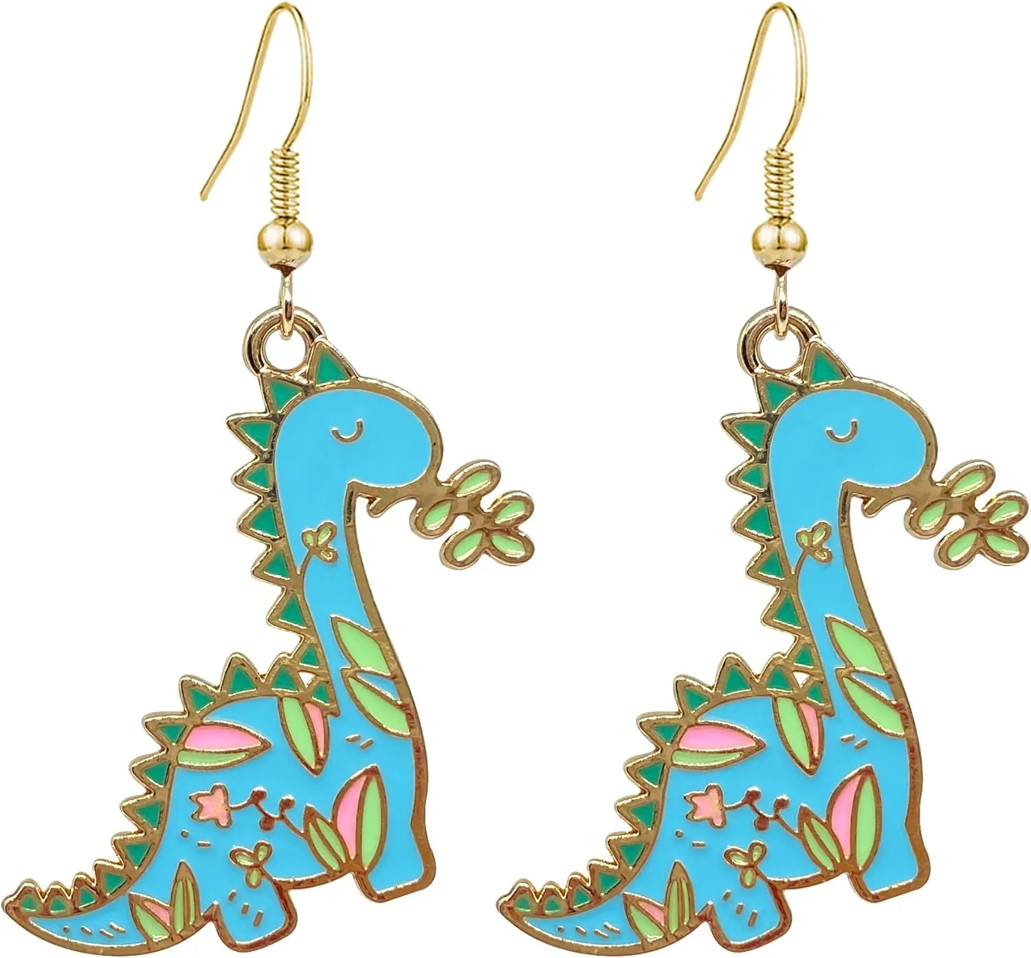 KaFu Cute Acrylic Animal Dinosaur Earrings For Women Girls Funny Colorful Dinosaur Chicken Duck Animal Dangle Drop Earrings 80s 90s Resin Animal Earrings Christmas Gift
