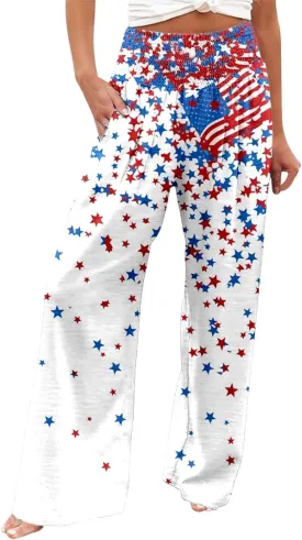 MBJ Women's Casual Comfy Solid/Tie Dye Wide Leg Palazzo Pants (XS~5XL) Lounger Pants for Women Plus Size