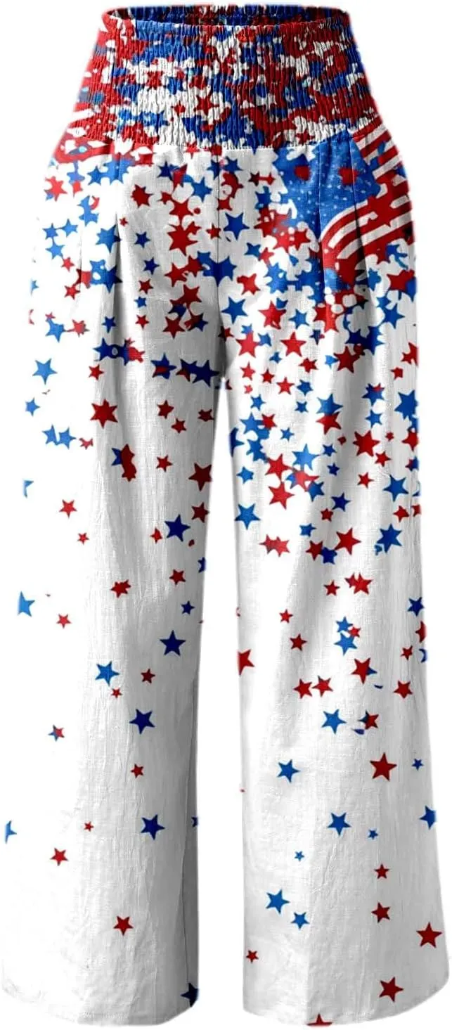 MBJ Women's Casual Comfy Solid/Tie Dye Wide Leg Palazzo Pants (XS~5XL) Lounger Pants for Women Plus Size
