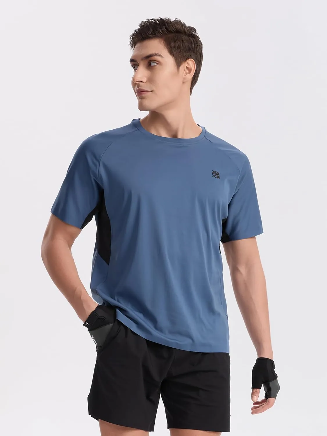 Mens Seamless Workout T-Shirts Lightweight Moisture Wicking Running Hiking Camping Tennis Pickleball Shirts for Men