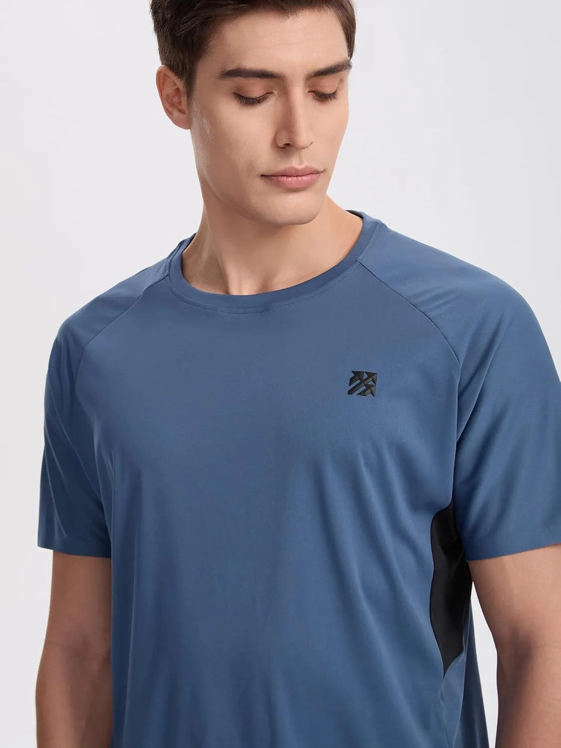Mens Seamless Workout T-Shirts Lightweight Moisture Wicking Running Hiking Camping Tennis Pickleball Shirts for Men