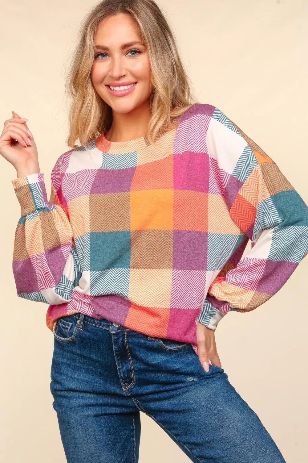 Multi-Colored Plaid Top