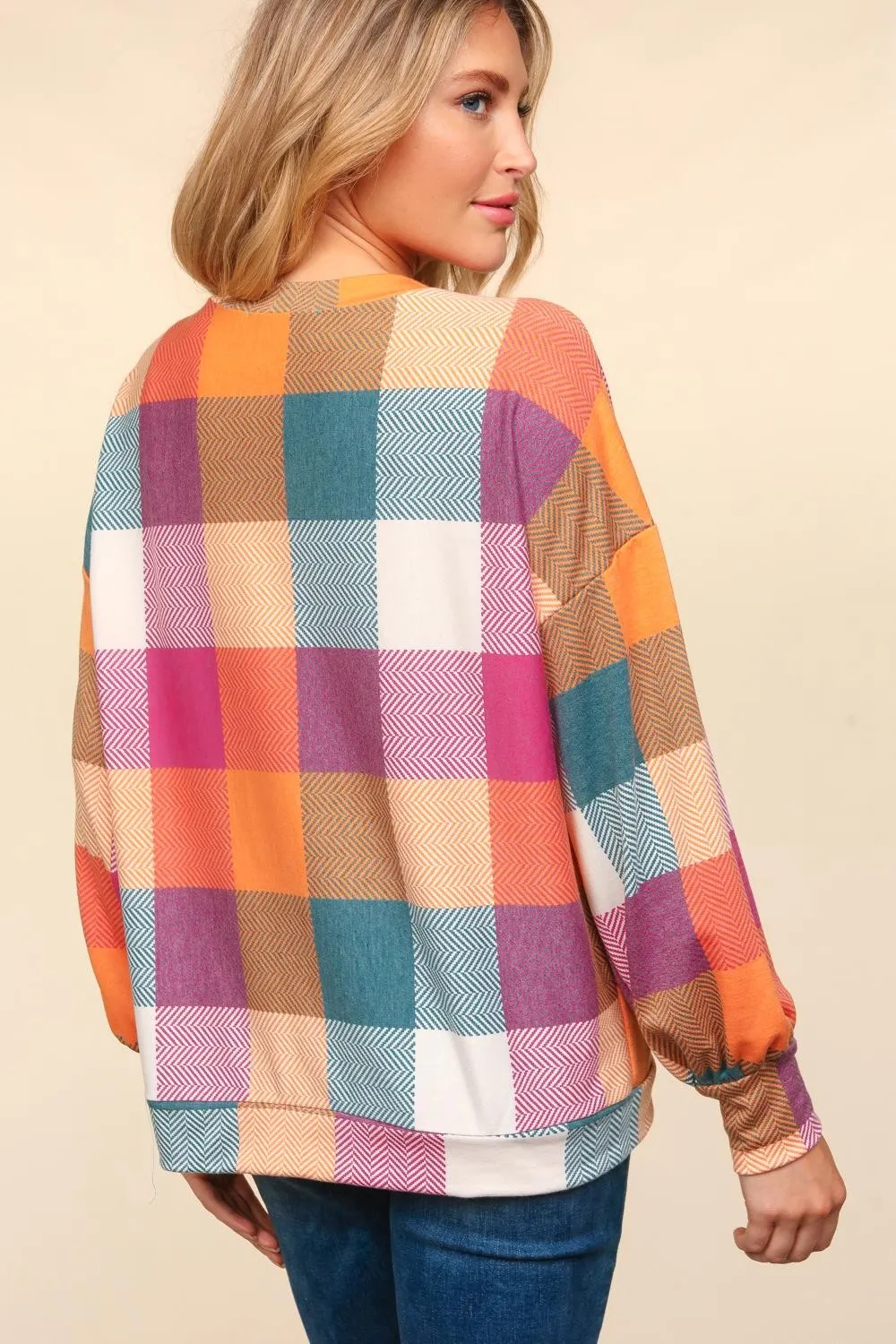 Multi-Colored Plaid Top