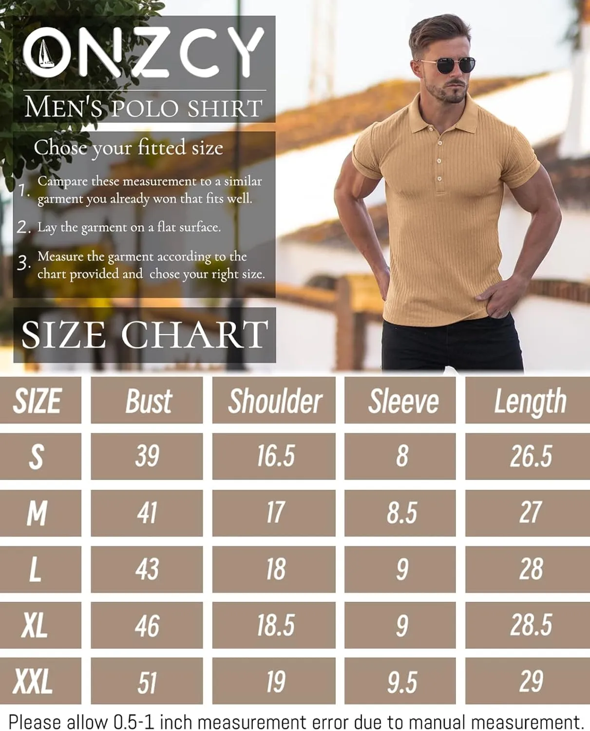 Muscle Polo Shirts for Men Short Sleeve Slim Fit Golf Shirts for Men Casual Dry Fit T Shirts Ribbed Knit Bowling Shirts