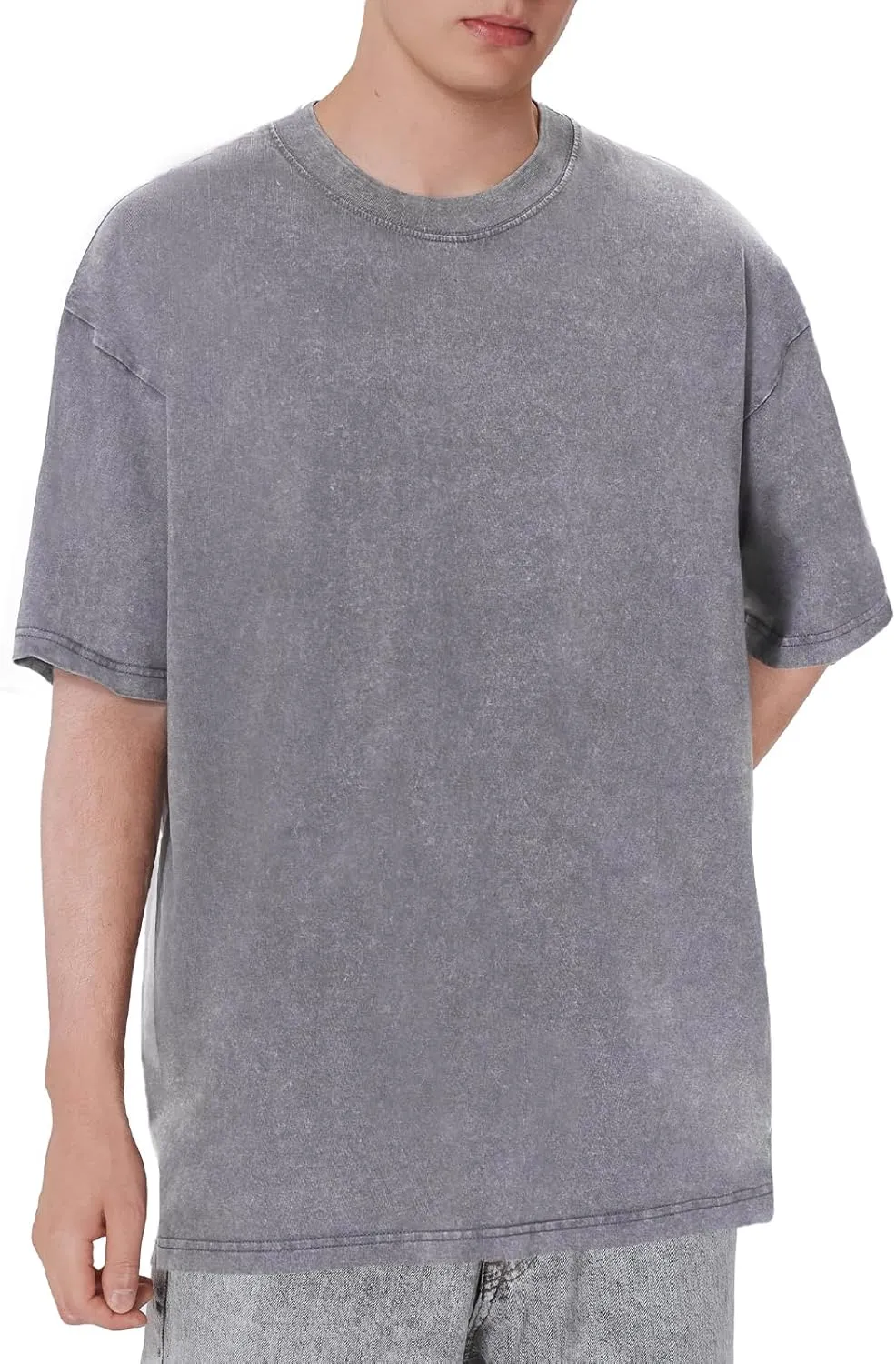 Oversized T-Shirts for Men Heavyweight Cotton Tee Crew Neck Short Sleeve Tops Men's Loose Fit Casual Fashion Shirt