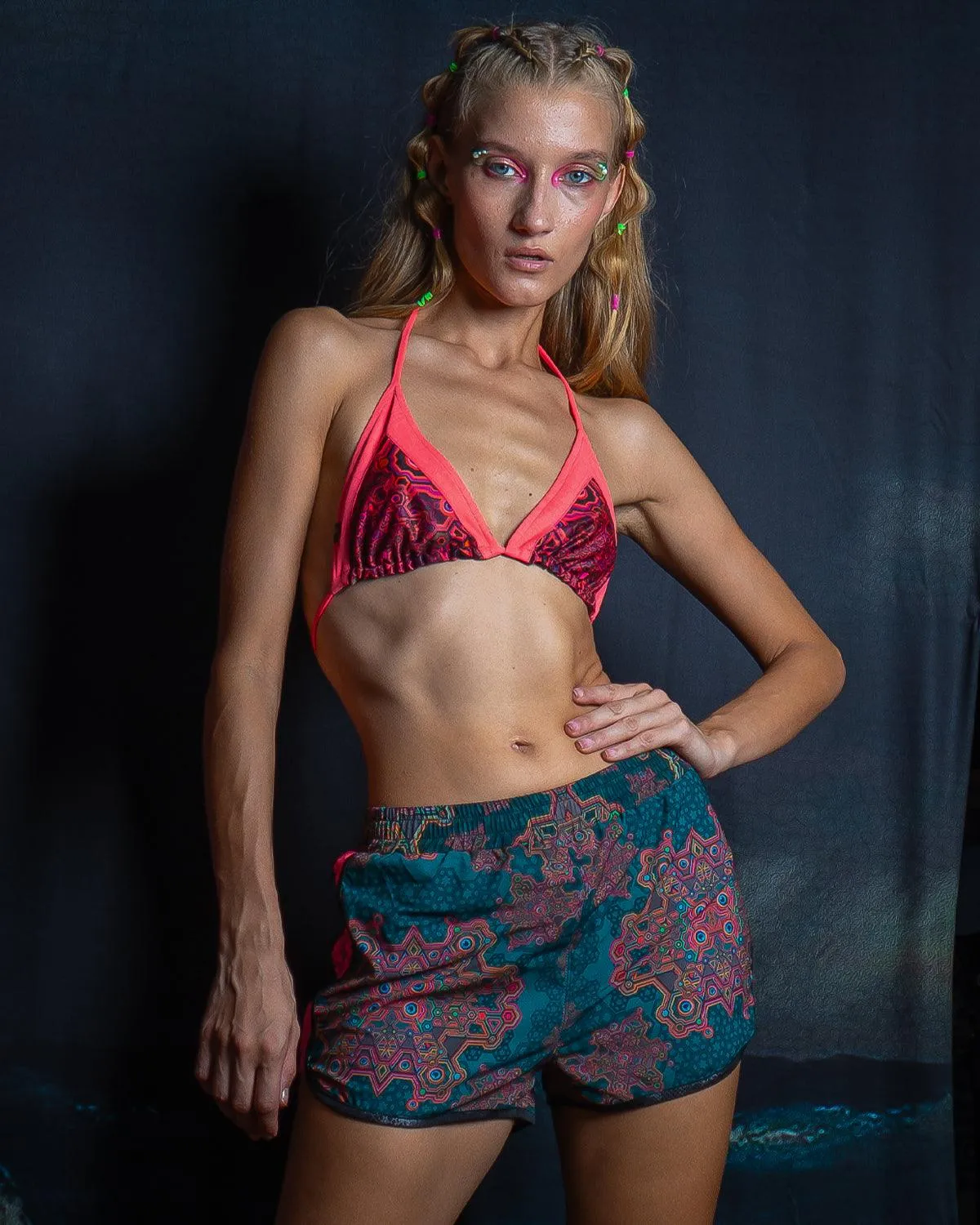 Running Shorts / Light Sportswear - ATLANTHEON Pink Lace Strippe