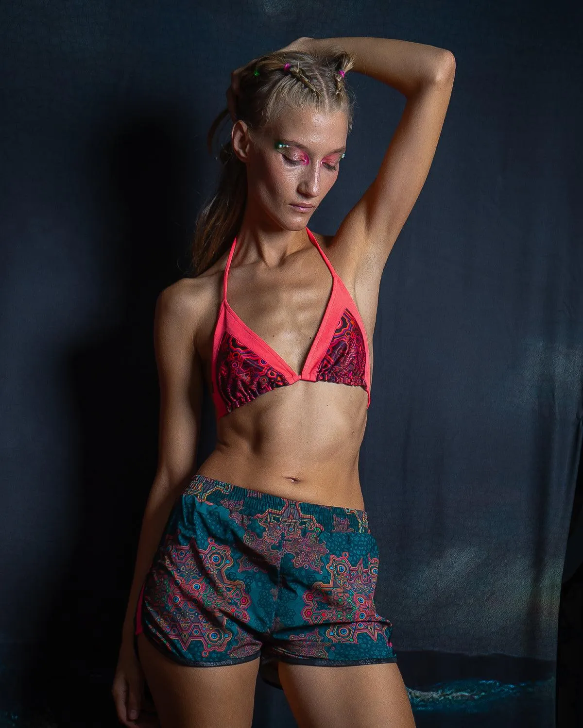 Running Shorts / Light Sportswear - ATLANTHEON Pink Lace Strippe