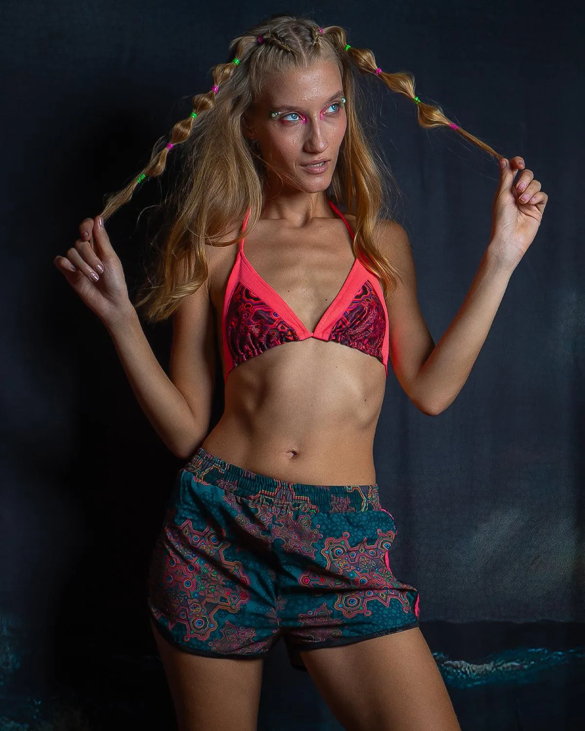 Running Shorts / Light Sportswear - ATLANTHEON Pink Lace Strippe