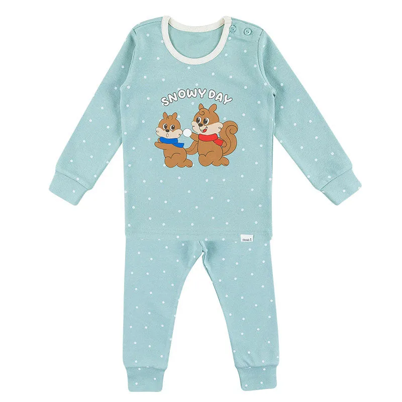 Spandex Brushed Fabric Pajamas Set-Snow Day