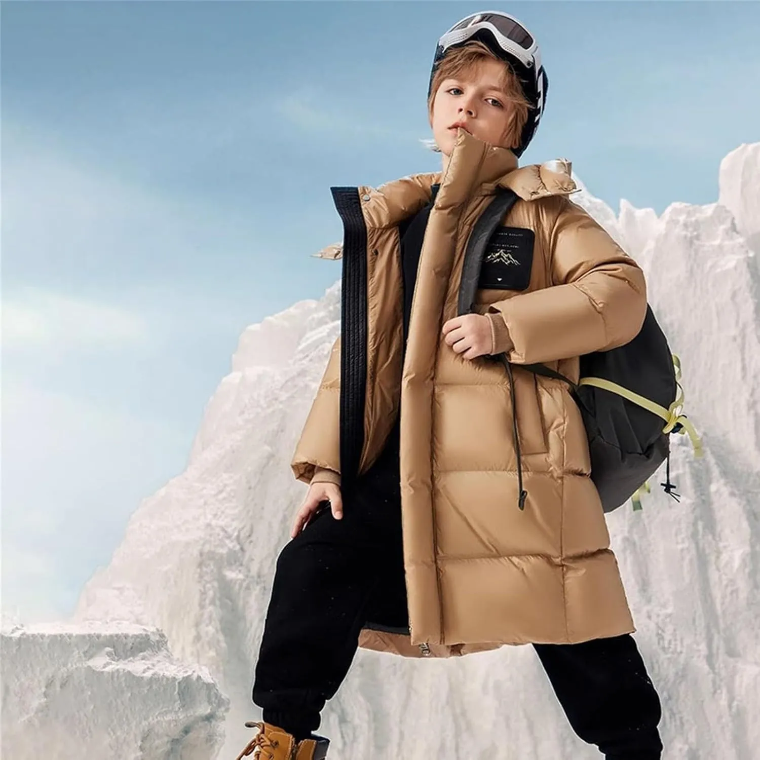 Teen Winter Padded Puffer Long Coat Little Boys Girls Windproof Warm Thick Down Jacket Parka Casual Comfy Outerwear