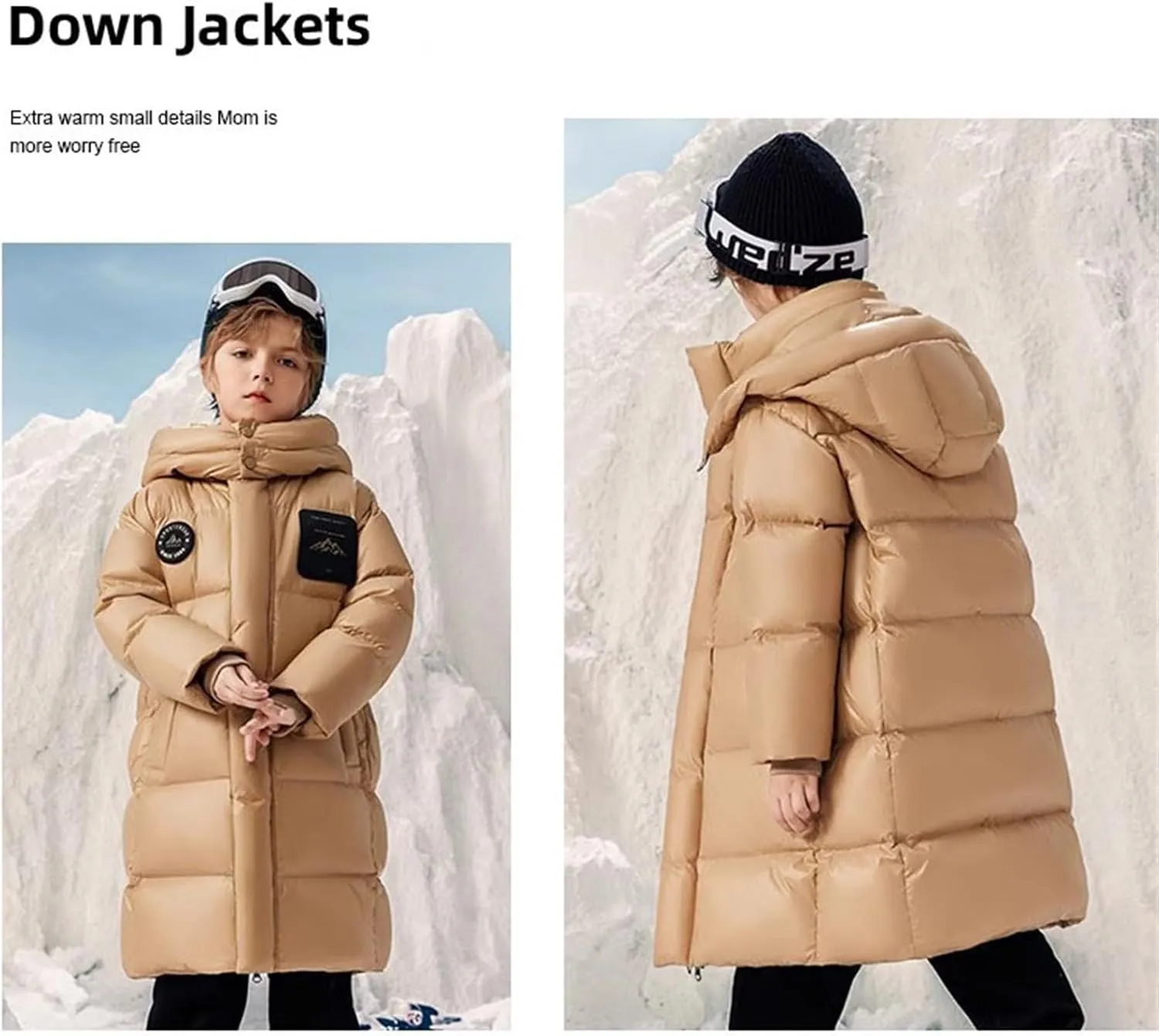 Teen Winter Padded Puffer Long Coat Little Boys Girls Windproof Warm Thick Down Jacket Parka Casual Comfy Outerwear