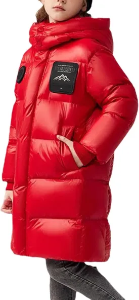 Teen Winter Padded Puffer Long Coat Little Boys Girls Windproof Warm Thick Down Jacket Parka Casual Comfy Outerwear