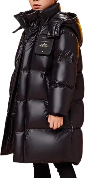 Teen Winter Padded Puffer Long Coat Little Boys Girls Windproof Warm Thick Down Jacket Parka Casual Comfy Outerwear