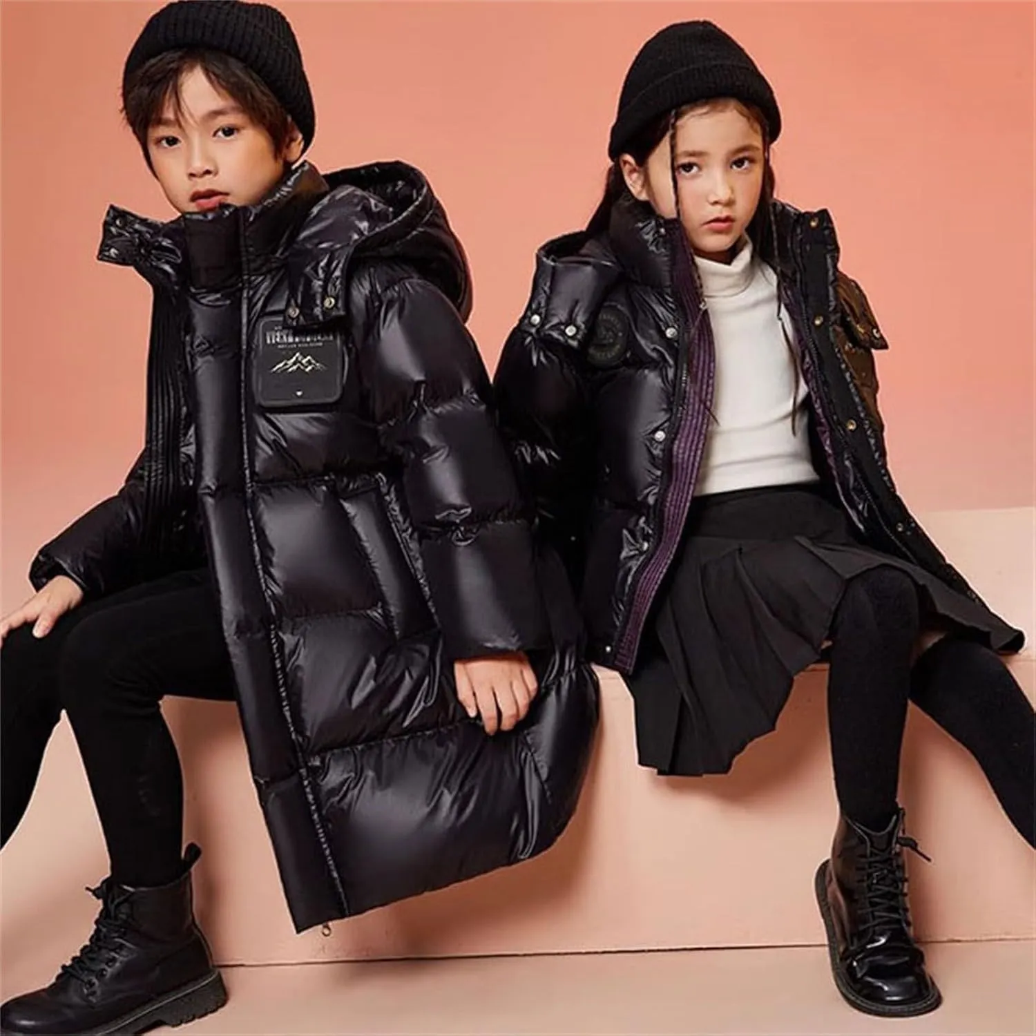 Teen Winter Padded Puffer Long Coat Little Boys Girls Windproof Warm Thick Down Jacket Parka Casual Comfy Outerwear