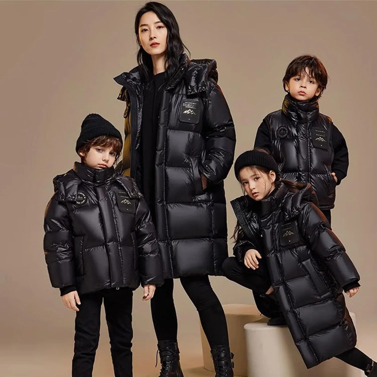 Teen Winter Padded Puffer Long Coat Little Boys Girls Windproof Warm Thick Down Jacket Parka Casual Comfy Outerwear