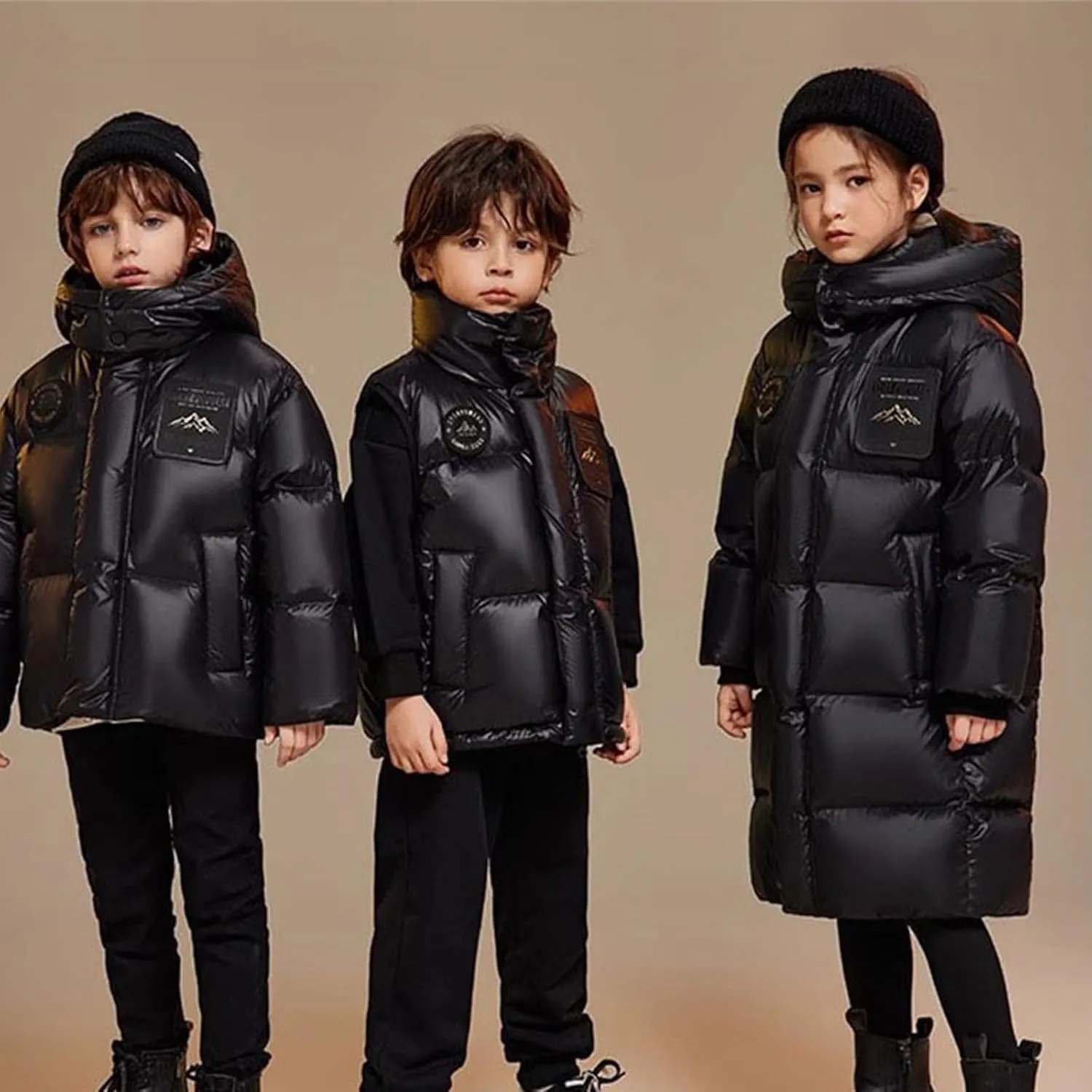 Teen Winter Padded Puffer Long Coat Little Boys Girls Windproof Warm Thick Down Jacket Parka Casual Comfy Outerwear