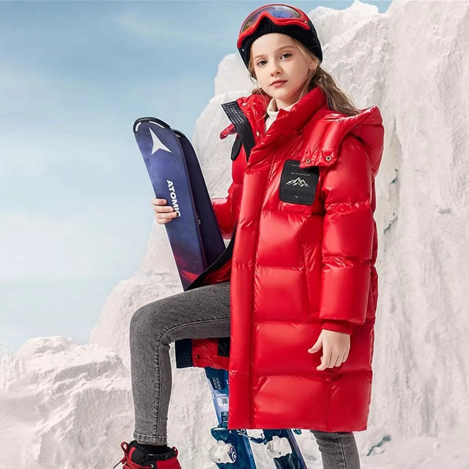 Teen Winter Padded Puffer Long Coat Little Boys Girls Windproof Warm Thick Down Jacket Parka Casual Comfy Outerwear