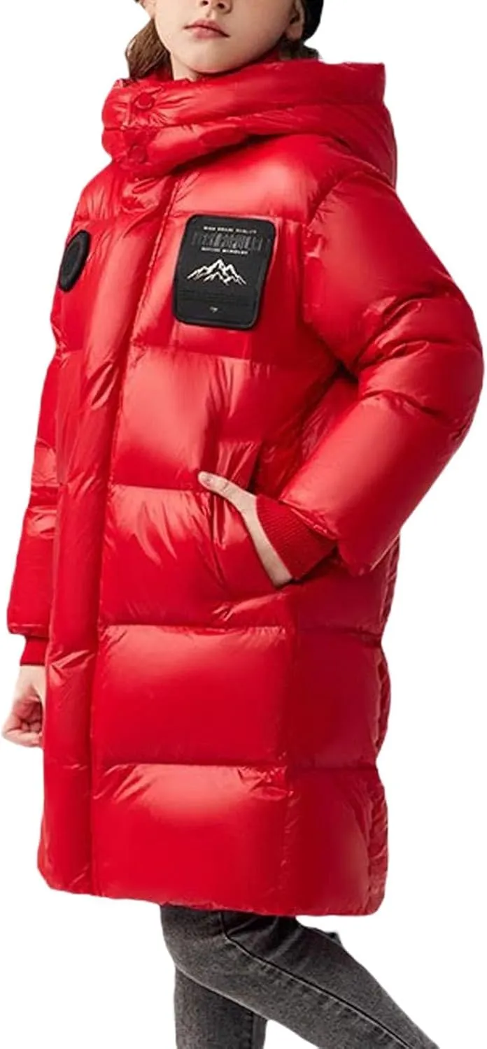 Teen Winter Padded Puffer Long Coat Little Boys Girls Windproof Warm Thick Down Jacket Parka Casual Comfy Outerwear