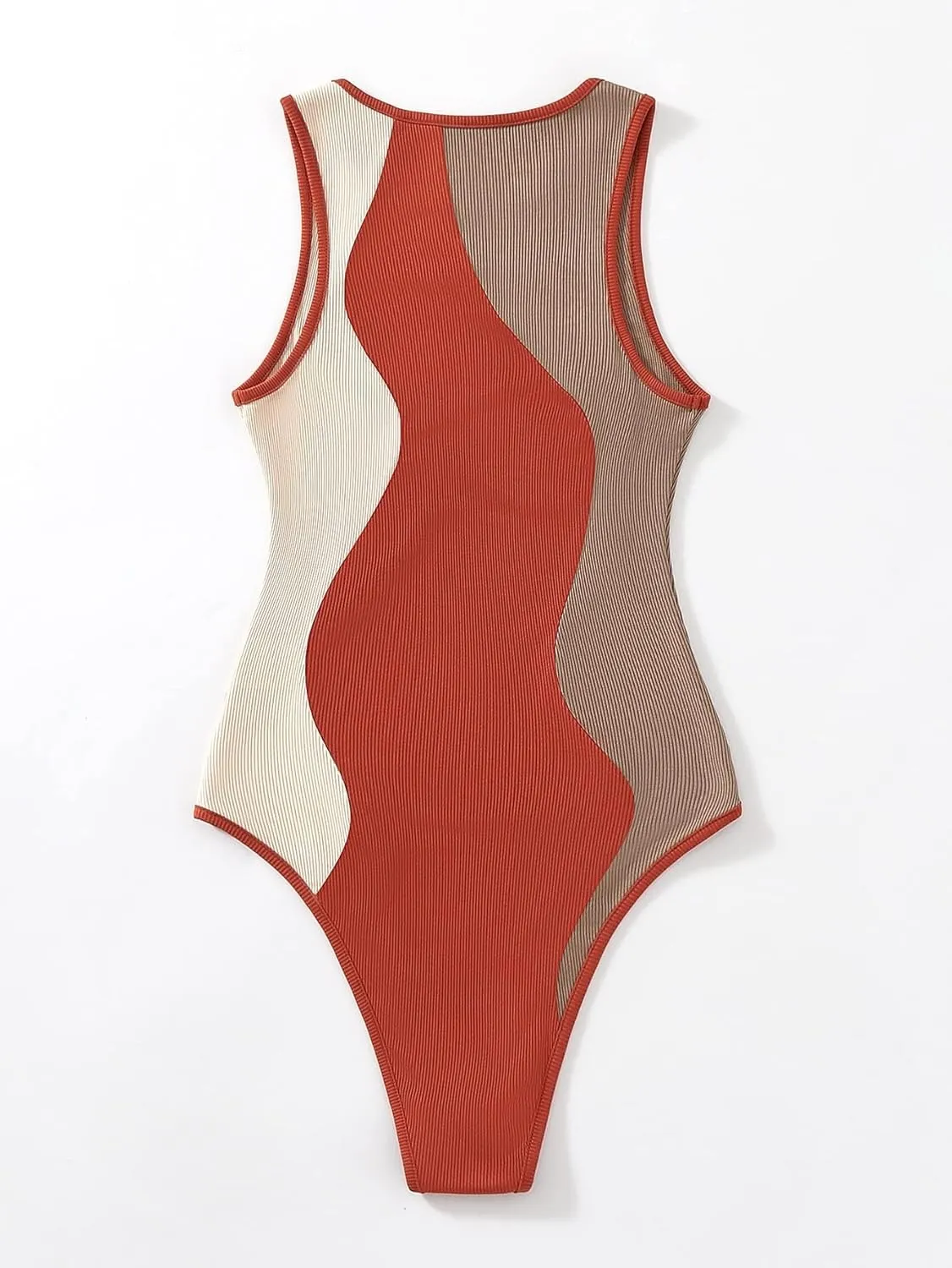 Verdusa Women's Color Block Sleeveless Scoop Neck Tank Bodysuit Top