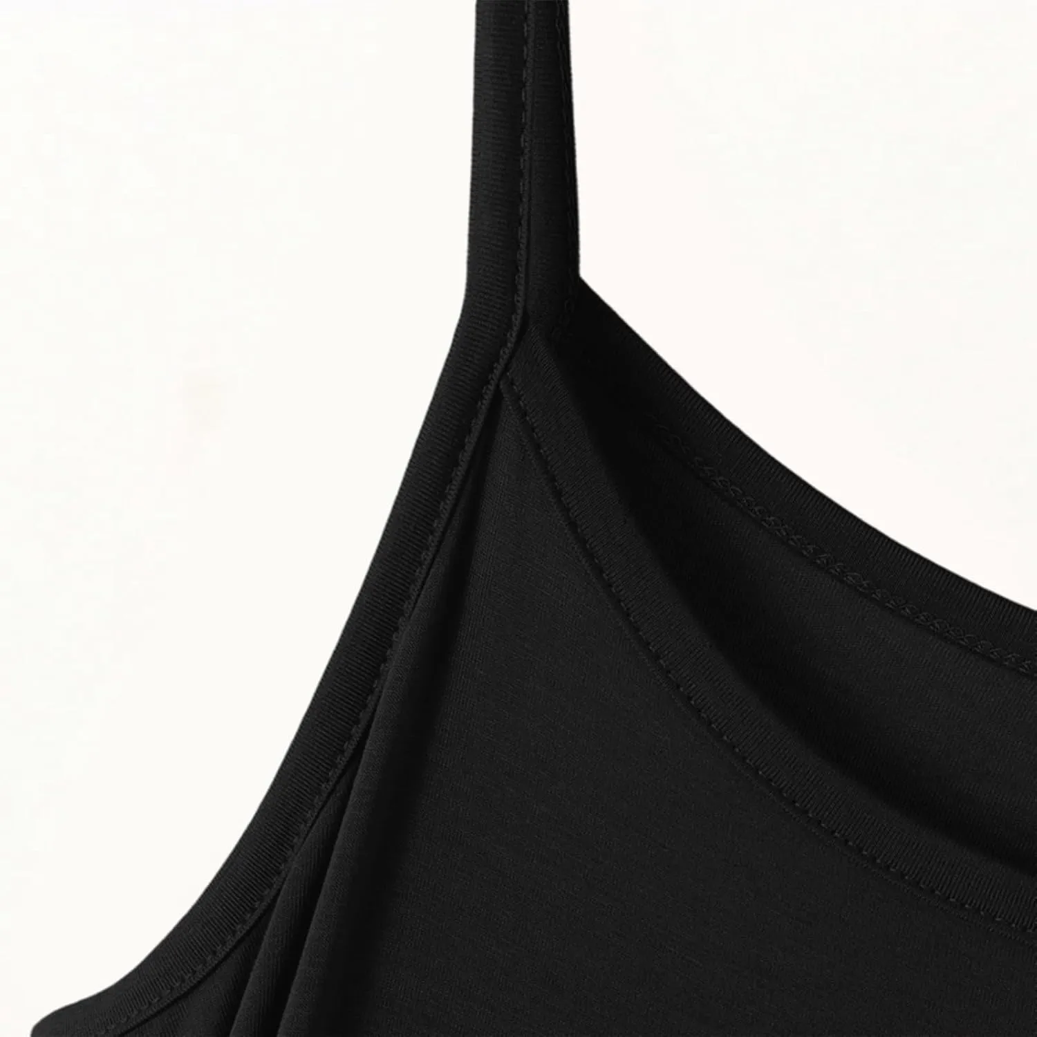 Women's Casual Spaghetti Strap Summer Dress Pure Color Round Neck Loose Fit Home Daily Wear Comfortable Slip