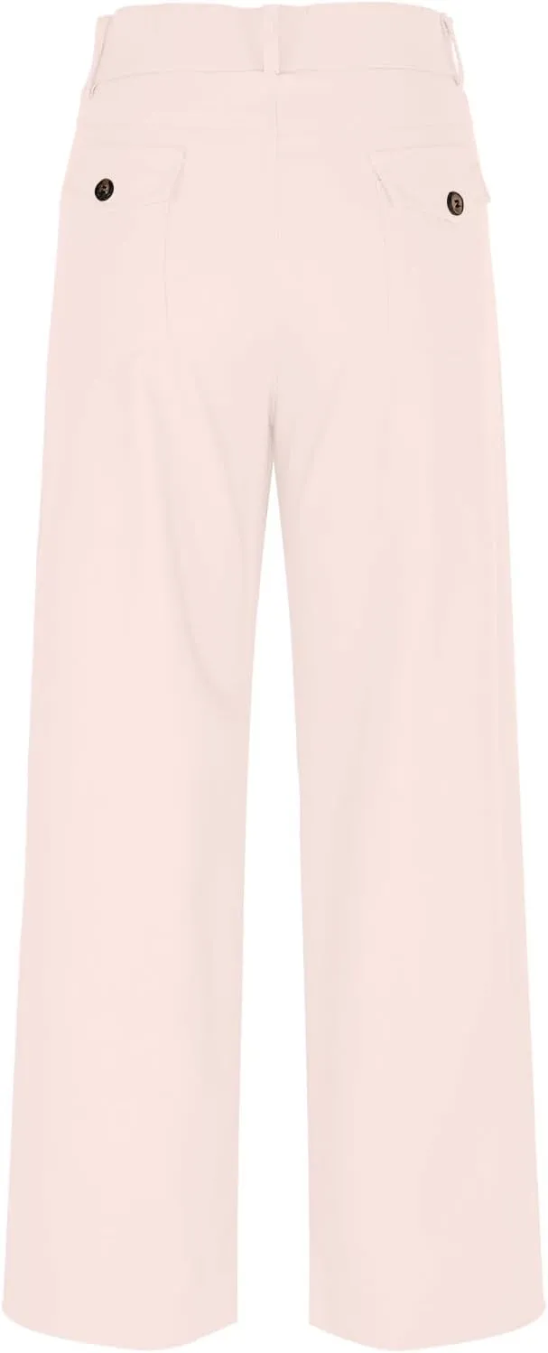 Womens Jeans Mid High Waisted Wide Leg Baggy Raw Hem Jeans Trendy Casual Denim Pants with Pockets Plus Size Trousers