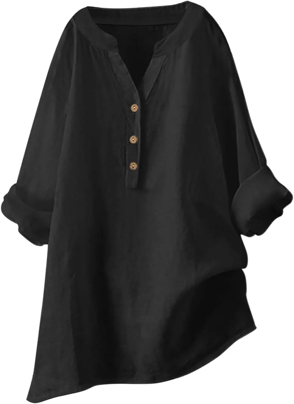 Womens Loose Buttons Down Blouse Tops Solid Casual Long Sleeve Shirt Blouse Low Cost T Shirts