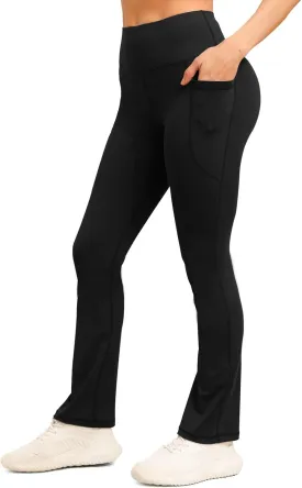 Women's Yoga Pants Flare Leggings High Waist Tummy Stretchy Pant with Pockets for Yoga, Gym, Daily