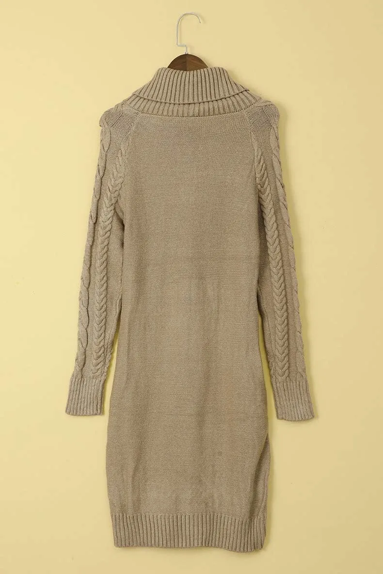 YOUNGSUN Womens Turtleneck Sweaters Long Sleeve Elasticity Chunky Cable Knit Pullover Jumper Winter Dress